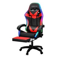 Detailed information about the product Artiss 6 Point Massage Gaming Office Chair 7 LED Footrest Red