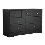 Detailed information about the product Artiss 7 Chest of Drawers Dresser Table Black