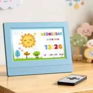 Detailed information about the product Artiss 7 Digital Day Clock Calendar Alarm LCD Children Sleep Trainer Clocks Blue