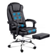 Detailed information about the product Artiss 8 Point Massage Office Chair PU Leather Footrest Black