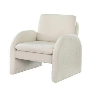 Artiss Armchair Accent Chair Lounge Tub Sofa Couch Curved Arm Seat Boucle White