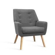 Detailed information about the product Artiss Armchair Linen Fabric Grey Charcoal
