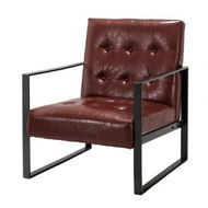 Detailed information about the product Artiss Armchair Lounge Chair Accent Chairs PU Leather Sofa Brown Metal Frame