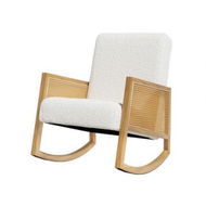 Detailed information about the product Artiss Armchair Rocking Chair Boucle Rattan White