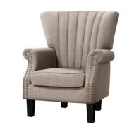 Detailed information about the product Artiss Armchair Wingback Beige Andrew