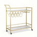 Artiss Bar Cart Drinks Trolley Serving Wine Rack Glass Holder Marble 85cm Gold. Available at Crazy Sales for $139.95