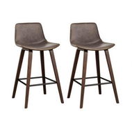 Detailed information about the product Artiss Bar Stools Kitchen Counter Barstools Leather Wooden Chairs x2