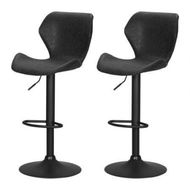 Detailed information about the product Artiss Bar Stools Kitchen Counter Stools Swivel Gas Lift Vintage Chairs Black x2