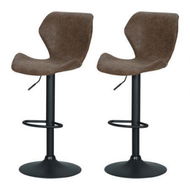 Detailed information about the product Artiss Bar Stools Kitchen Counter Stools Swivel Gas Lift Vintage Chairs Brown x2