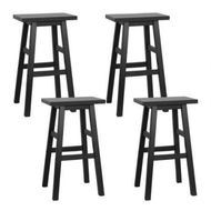 Detailed information about the product Artiss Bar Stools Kitchen Counter Stools Wooden Chairs Black x4