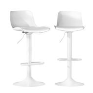 Detailed information about the product Artiss Bar Stools Kitchen Swivel Gas Lift Stool Leather Dining Chairs White x2