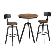 Detailed information about the product Artiss Bar Table and Stools Set Dining Desk Industrial Kitchen Chairs Cafe Pub
