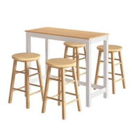 Detailed information about the product Artiss Bar Table and Stools Set Dining Desk Kitchen Chairs Cafe Pub