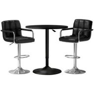 Detailed information about the product Artiss Bar Table and Stools Set Dining Desk Kitchen Chairs Cafe Pub