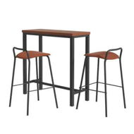Detailed information about the product Artiss Bar Table and Stools Set Dining Desk Kitchen Chairs Cafe Pub
