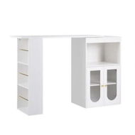 Detailed information about the product Artiss Bar Table Storage Cabinet Dining Wine Rack Home Office Desk Extendable