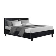 Detailed information about the product Artiss Bed Frame Double Size Base Mattress Platform Leather Wooden Black NEO