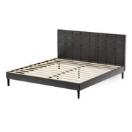 Detailed information about the product Artiss Bed Frame King Bed Base w RGB LED Lights Charge Ports Black Leather RAVI