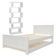 Detailed information about the product Artiss Bed Frame King Single and Bookshelf