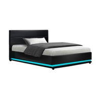 Detailed information about the product Artiss Bed Frame King Single Size LED Gas Lift Black LUMI