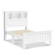 Detailed information about the product Artiss Bed Frame King Single Size Wooden with 3 Shelves Bed Head White