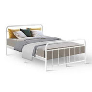 Detailed information about the product Artiss Bed Frame Metal Frames LEO - Double (White)