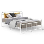 Detailed information about the product Artiss Bed Frame Metal Frames LEO - Queen (White)