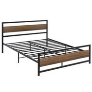 Detailed information about the product Artiss Bed Frame Queen Size Metal Base Mattress Platform Foundation Black DREW