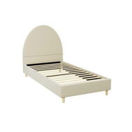 Detailed information about the product Artiss Bed Frame Single Size Bed Base w Arched Headboard Velvet Fabric Cream