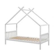 Detailed information about the product Artiss Bed Frame Wooden Base Kids Single Timber House Beds White