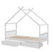 Artiss Bed Frame Wooden Base Kids Single Timber House with 2 Storage Drawers Beds White. Available at Crazy Sales for $349.95