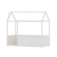 Detailed information about the product Artiss Bed Frame Wooden Kids House Single Frame White KORI