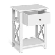 Detailed information about the product Artiss Bedside Table 1 Drawer with Shelf - EMMA White