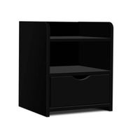 Detailed information about the product Artiss Bedside Table 1 Drawer with Shelf - FARA Black