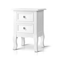 Detailed information about the product Artiss Bedside Table 2 Drawers - BISSET White