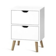 Detailed information about the product Artiss Bedside Table 2 Drawers - BODEN White