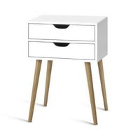 Detailed information about the product Artiss Bedside Table 2 Drawers - BODIE White