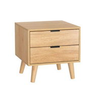 Detailed information about the product Artiss Bedside Table 2 Drawers - Pine