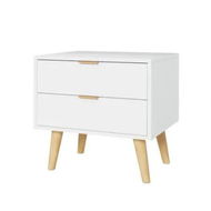 Detailed information about the product Artiss Bedside Table 2 Drawers - White