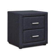 Detailed information about the product Artiss Bedside Table 2 Drawers Fabric - CADEN Charcoal