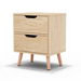 Artiss Bedside Table 2 Drawers Nightstand - BODEN Pine. Available at Crazy Sales for $59.95