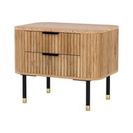 Detailed information about the product Artiss Bedside Table 2 Drawers Paulownia Wood Pine