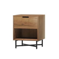 Detailed information about the product Artiss Bedside Table Drawers Side Table Shelf Storage Nightstand Rust Oak KRAVU