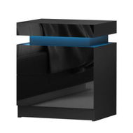 Detailed information about the product Artiss Bedside Table LED 2 Drawers Lift-up Storage - COLEY Black