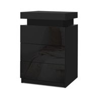 Detailed information about the product Artiss Bedside Table LED 3 Drawers - COLEY Black