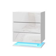 Detailed information about the product Artiss Bedside Table LED 3 Drawers - MORI White