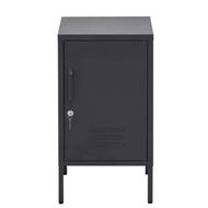 Detailed information about the product Artiss Bedside Table Metal Cabinet - Black