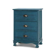 Detailed information about the product Artiss Bedside Tables Drawers Side Table Cabinet Vintage Blue Storage Nightstand