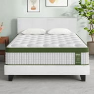 Detailed information about the product Artiss BedStory Queen Bed Frame Set with Hybrid Mattress and Leather Frame Medium White