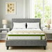 Artiss BedStory Single Bed Frame and Mattress Set, 30cm Hybrid Cooling Gel Mattress with Grey Upholstered Wooden Platform Base, Modern Bedroom Furniture Bundle. Available at Crazy Sales for $429.95